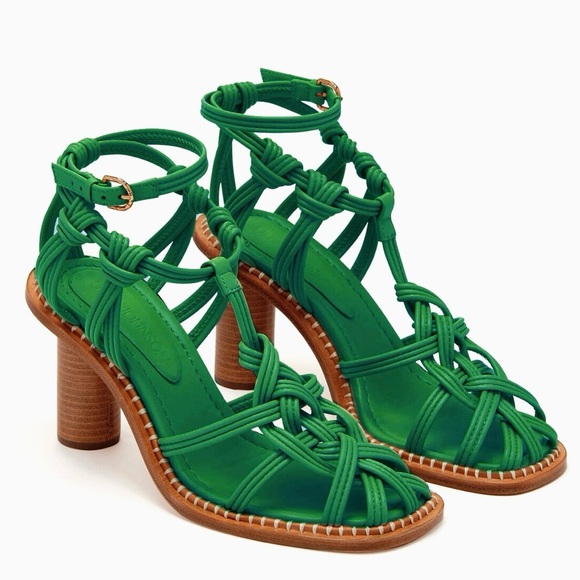 Ulla Johnson Shoes - ULLA JOHNSON Tula Knotted High Heel Sandal in Lichen US8 EU38